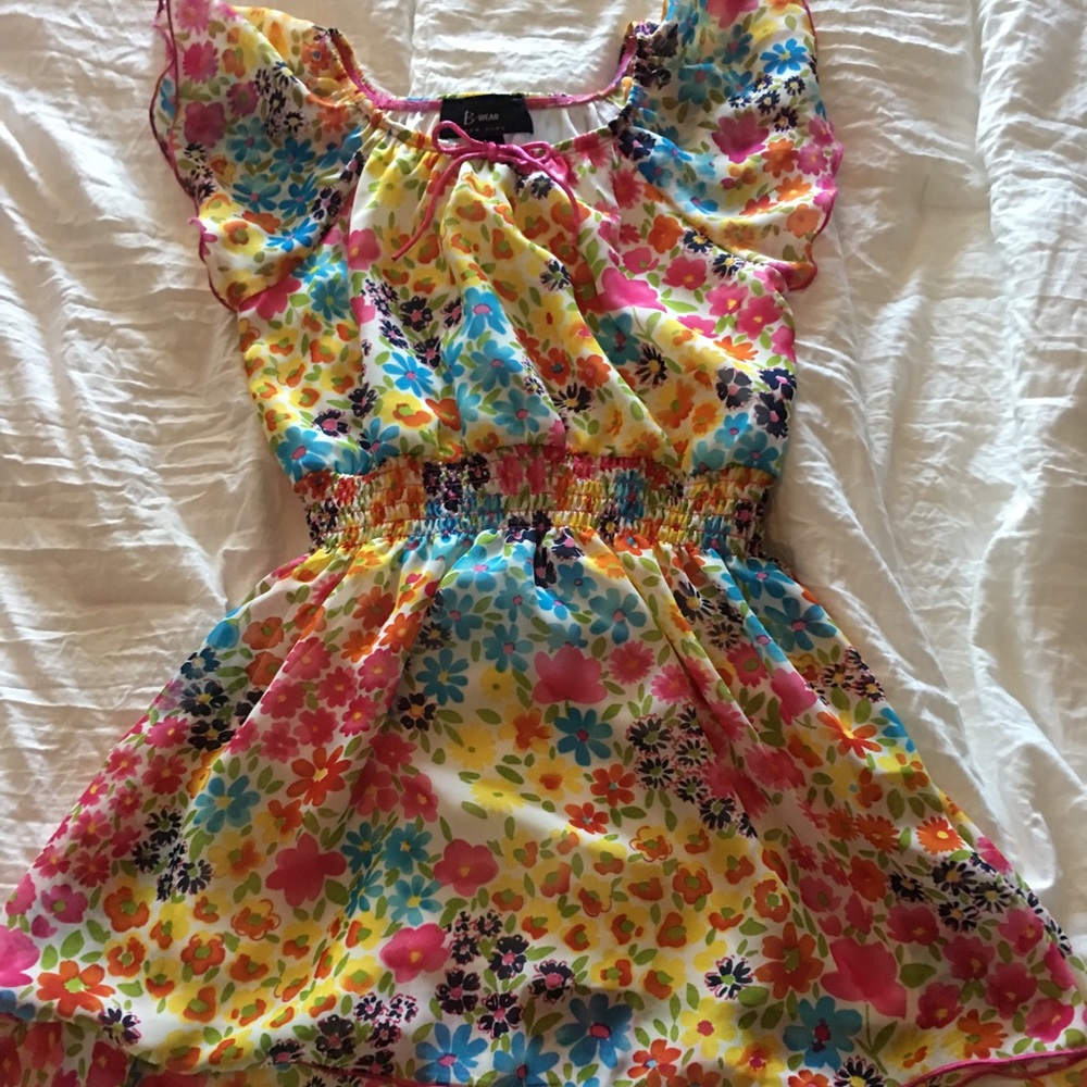 Girls “B Wear” Colorful Floral Dress Size Small
